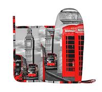 England UK Retro London Telephone Oven Mitts Pot Holders Set Heat-Resistant Cooking Kitchen Gloves for Kitchen Cooking,Baking and Outdoor BBQ