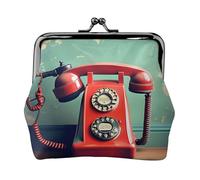 England UK Retro London Telephone Print Compact Coin Purse Exquisite Kiss Lock Wallet Cute Mini Pouch Coins Cards Wallet