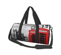 (England UK Retro London Telephone) Print Round Large Travel Bag - Multi-Compartment Organizer Lightweight for Trips & Sports