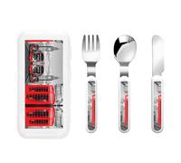 England UK Retro London Telephone Print Utensils Silverware Set,Safe Spoons and Forks Knife, Stainless Steel,Dishwasher Sa
