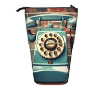 England Uk Retro London Telephones Print Standing Pencil Case Telescopic Pencil Bag Pop Up Pencil Pouch Pen Pouch Makeup Cosmetics Bag