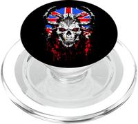 England Union Jack Skull UK British Flag Viking MMA Warrior PopSockets PopGrip for MagSafe