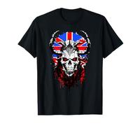 England Union Jack Skull UK British Flag Viking MMA Warrior T-Shirt