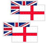 England-United Kingdom Flag Pair, English St George's Cross & British Union Jack Flag Combination Pair, StickersWorld 100mm (Approx. 3.9") Vinyl Bumper Stickers, Decals x2