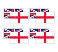 England-United Kingdom Flag Pair, English St George's Cross & British Union Jack Flag Combination Pair, StickersWorld 50mm (Approx. 2") Vinyl Stickers, Decals x4