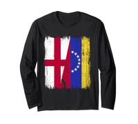 England Venezuela Half Flag English Venezuelan Jersey Long Sleeve T-Shirt