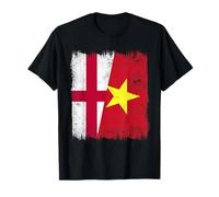 England Vietnam Half Flag English Vietnamese History T-Shirt