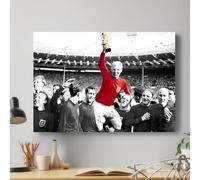 England Vs Germany 1966 World Cup Finals Stretched Canvas Wall Art Picture Print Gift For England Football Fans Home Office Hotel Pub Decoration (S: 46cm X 31cm)