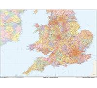 England & Wales Postcode District Wall Map (D9) - 47" x 33.25" Laminated