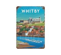 England Whitby Whitby Abbey，Tin Signs Gift Funny Vintage Metal Sign Plaqu Poster Wall Art Pub Bar Kitchen Garden Bathroom Home Decor(30x40cm）12x16 inch-309