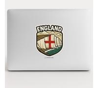 England White Cliffs of Dover Sticker, St George's Cross Flag Design, 125mm, Waterproof Vinyl Decal