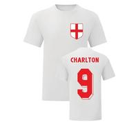 England Women's Bobby Charlton National Hero Tee in White | Size: Large England White L