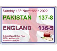 England World Cup Cricket Final Scoreboard - 96 x 67mm Jumbo Fridge Magnet
