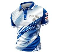 England World Cup Shirt 2026 Men’s Short Sleeve Poloshirts Button Down Lapel England Britain Football T-Shirt Stretch Breathable Sports Tops