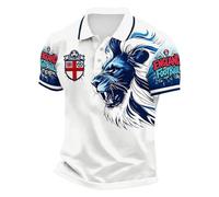 England World Cup Shirt 2026 Men’s Short Sleeve Poloshirts Button Down Lapel England Britain Football T-Shirt Stretch Breathable Sports Tops