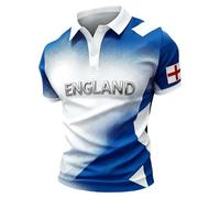 England World Cup Shirt 2026 Men’s Short Sleeve Poloshirts Button Down Lapel England Britain Football T-Shirt Stretch Breathable Sports Tops