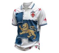 England World Cup Shirt 2026 Men’s Short Sleeve Poloshirts Button Down Lapel England Britain Football T-Shirt Stretch Breathable Sports Tops