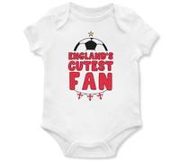 Englands Cutest Fan Babygrow Baby Boy Girl English Football England Tournament Babies Vest, 12-18 Months, White