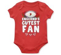 Englands Cutest Fan Babygrow Baby Boy Girl Rugby Supporters English Nation 1871 Red Roses Babies Vest Gifts, 12-18 Months, Red