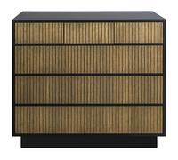 Englesson - Line Burned Walnut Chest Of Drawers With 6 Drawers, Black - Black