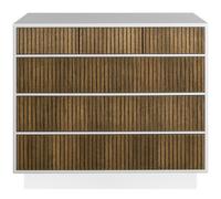 Englesson - Line Burned Walnut Chest Of Drawers With 6 Drawers, White - White