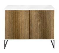 Englesson - Line Burned Walnut Sideboard 2 Doors, White/Chrome - White