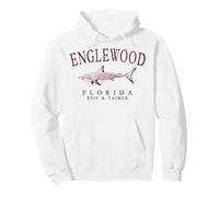 Englewood Florida Shark Town Retro Maroon Letters Pullover Hoodie