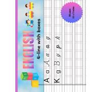 English 4-Line Handwriting Practice Book: Blank Boxed Pages for Print & Cursive 108 Pages | 8.5 x 11 | Landscape Orientation