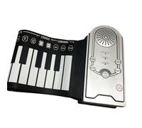English 49-key Hand-rolled Piano Silicone Portable Beginner Folding Electronic Keyboard(Silver)