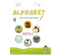 English Alphabet - Animal Coloring Book: Simple and Cute with Color & Trace