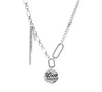 English Alphabet Tag Necklace Vintage Thai Female Frosty Style Clavicle Chain 49+5Cm, 49+5cm