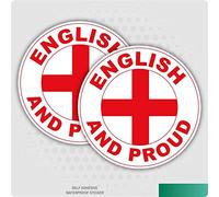 English and Proud Flag Vinyl Stickers, Self Adhesive, for Car, Van, and Lorry, Pack of Two