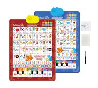 English And Spanish Talking Wall Chart For Kids, 2 Set Electronic Interactive Alphabet Wall Chart Talking A b c And Numbers, Child Educational Alphabet Poster For Boys Girls Early Learning