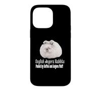 English Angora Rabbit Fueled by Coffee and Angora Fluff Pet Case for iPhone 14 Pro Max