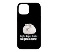 English Angora Rabbit Fueled by Coffee and Angora Fluff Pet Case for iPhone 15