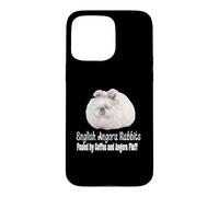 English Angora Rabbit Fueled by Coffee and Angora Fluff Pet Case for iPhone 15 Pro Max