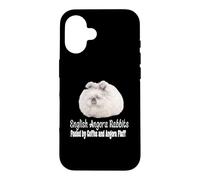 English Angora Rabbit Fueled by Coffee and Angora Fluff Pet Case for iPhone 16