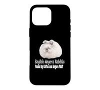 English Angora Rabbit Fueled by Coffee and Angora Fluff Pet Case for iPhone 16 Pro Max
