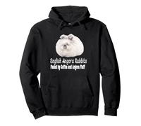 English Angora Rabbit Fueled by Coffee and Angora Fluff Pet Pullover Hoodie