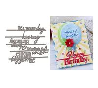 English Blessing Die Cuts for Card Making, Happy Birthday Metal Cutting Dies for Paper Scrapbooking, DIY Stencils for Album Party Wedding Festivals Decoration