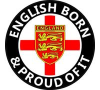 "English Born" St George Cross Round England Rear Window (Interior) Sticker Decal