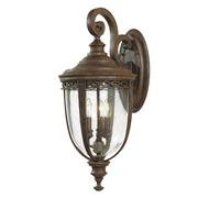 English Bridle 3 Light Outdoor Large Wall Lantern Light British Bronze IP44 E14 Netlighting Brown One Size