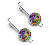 English British Bulldog 2 Pcs Tie Clips for Men Tie Bar Tie Pins for Regular Ties Wedding Business