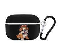 English British Bulldog Earphone Case PC Bluetooth Earbud Case Headphone Cases Compatible with Airpods Pro White-style