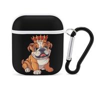 English British Bulldog Earphone Case PC Bluetooth Headphone Case Compatible with Airpods 1/Airpods 2 White-style