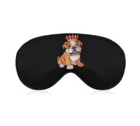 English British Bulldog Sleep Mask Soft Blackout Eye Mask Eye Shade Cover with Adjustable Strap for Men Women