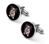 English Bull-dog The Fourth of July Personalized Cufflinks for Men Classic Business Wedding Shirt Cuff Links Gifts 0.7" 0.8"