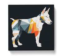 English Bull Terrier Bauhaus Canvas Print | Gallery Wrapped 30mm Frame Wall Art | 20x20 inches | Ready to Hang | Modern Animals Picture | Living Room Bedroom Lounge Office