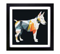 English Bull Terrier Bauhaus Framed Print | 18x18 Inch Black Framed Wall Art | Ready to Hang | Modern Animal Picture | Living Room Bedroom Lounge Office