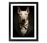 English Bull Terrier Classicism Framed Print | A2 Black Framed Wall Art | Ready to Hang | Modern Animal Picture | Living Room Bedroom Lounge Office